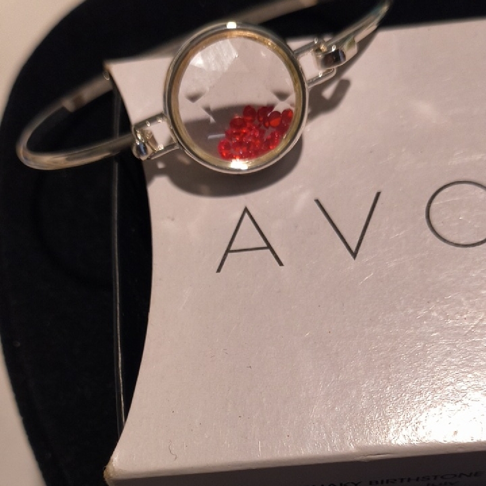 Avon Shaky Silver Bracelet with Red Accents